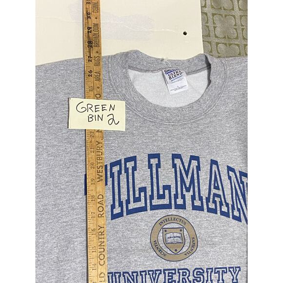 Tillman University gray sweater size Large dated 2002   24x27 - Picture 3 of 6